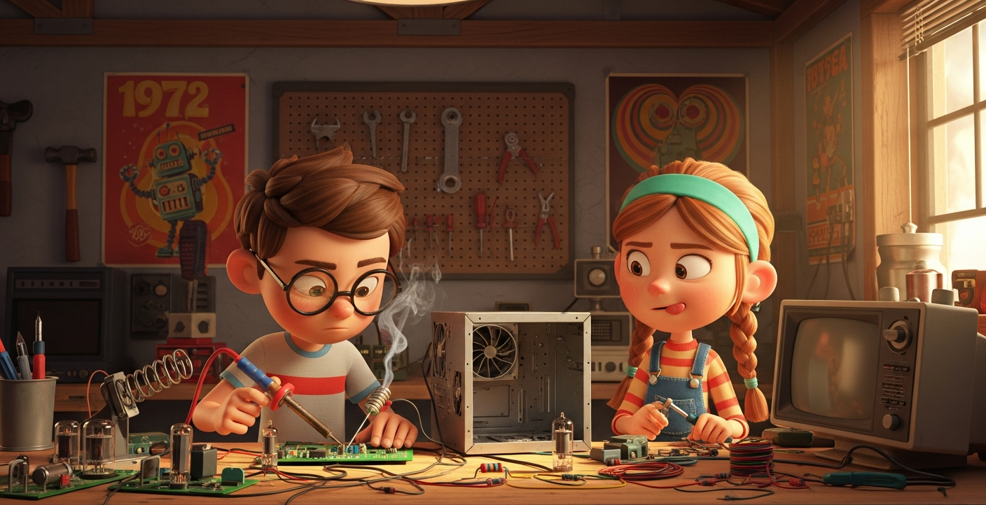 What happens when two kids who love building things meet — and decide to change the world from a tiny garage?